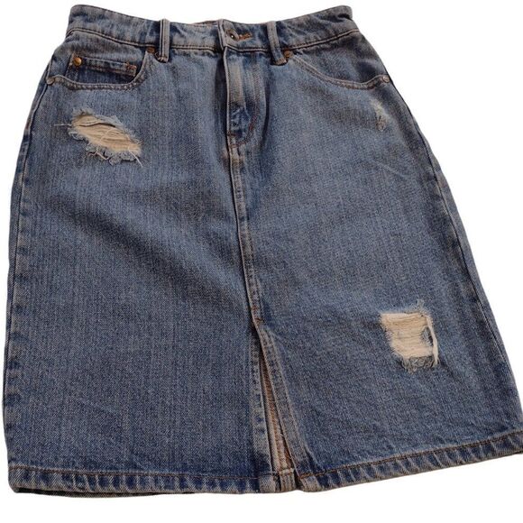 Roxy Women's Distressed Denim Skirt Size Small - Picture 1 of 13